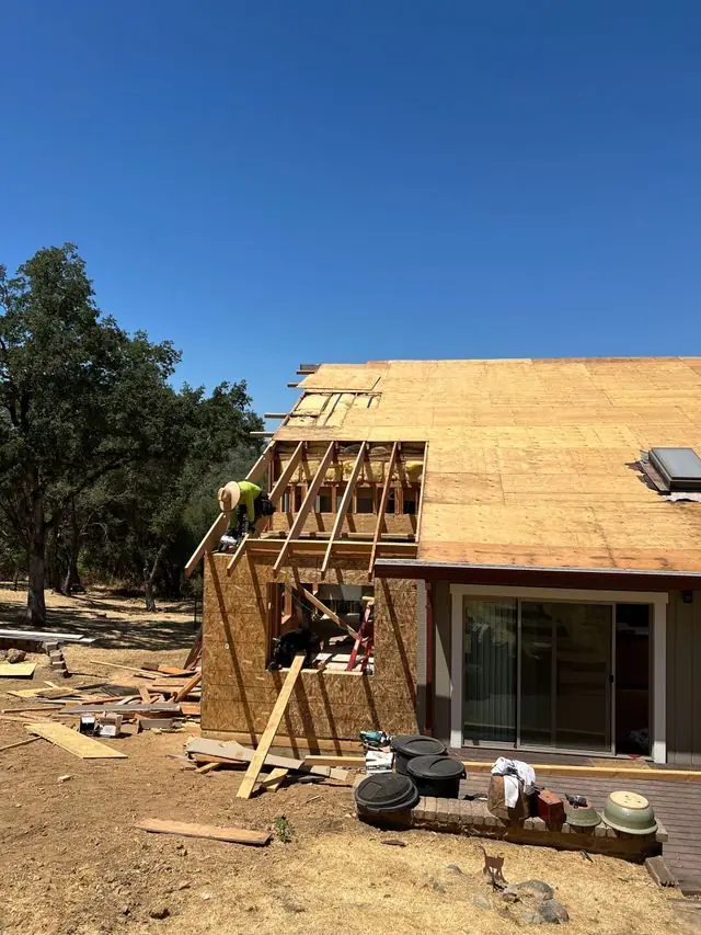 Second-story home addition framed and sheathed by Valley Home Construction